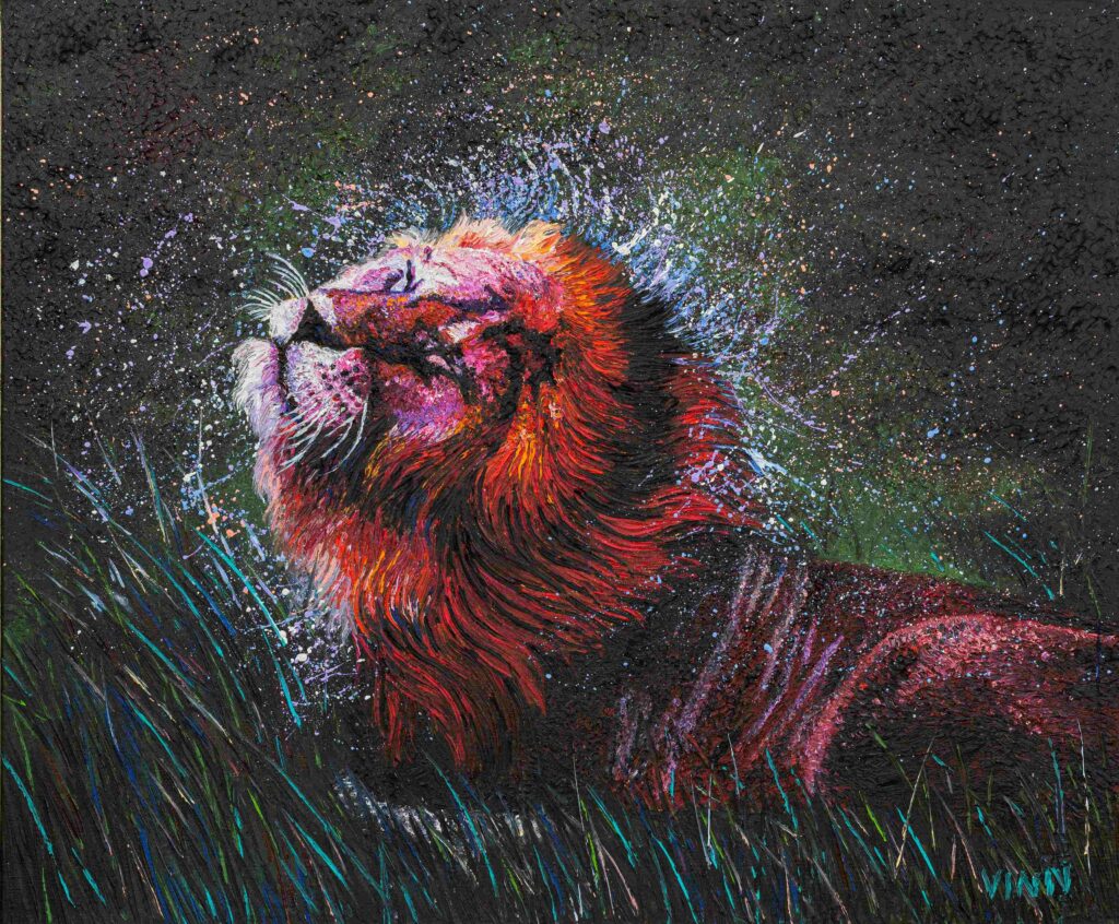 Lion in Finger Painting